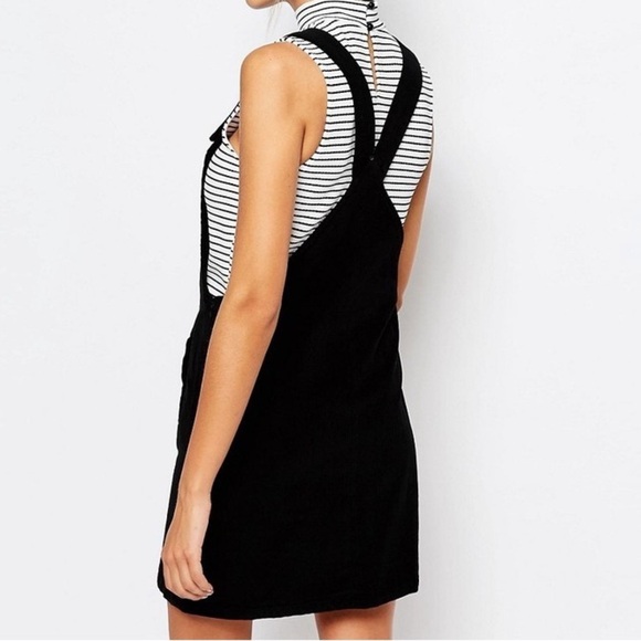 Lazy Oaf “Messed Up” corduroy black Pinafore Dress fall Small - Picture 2 of 2